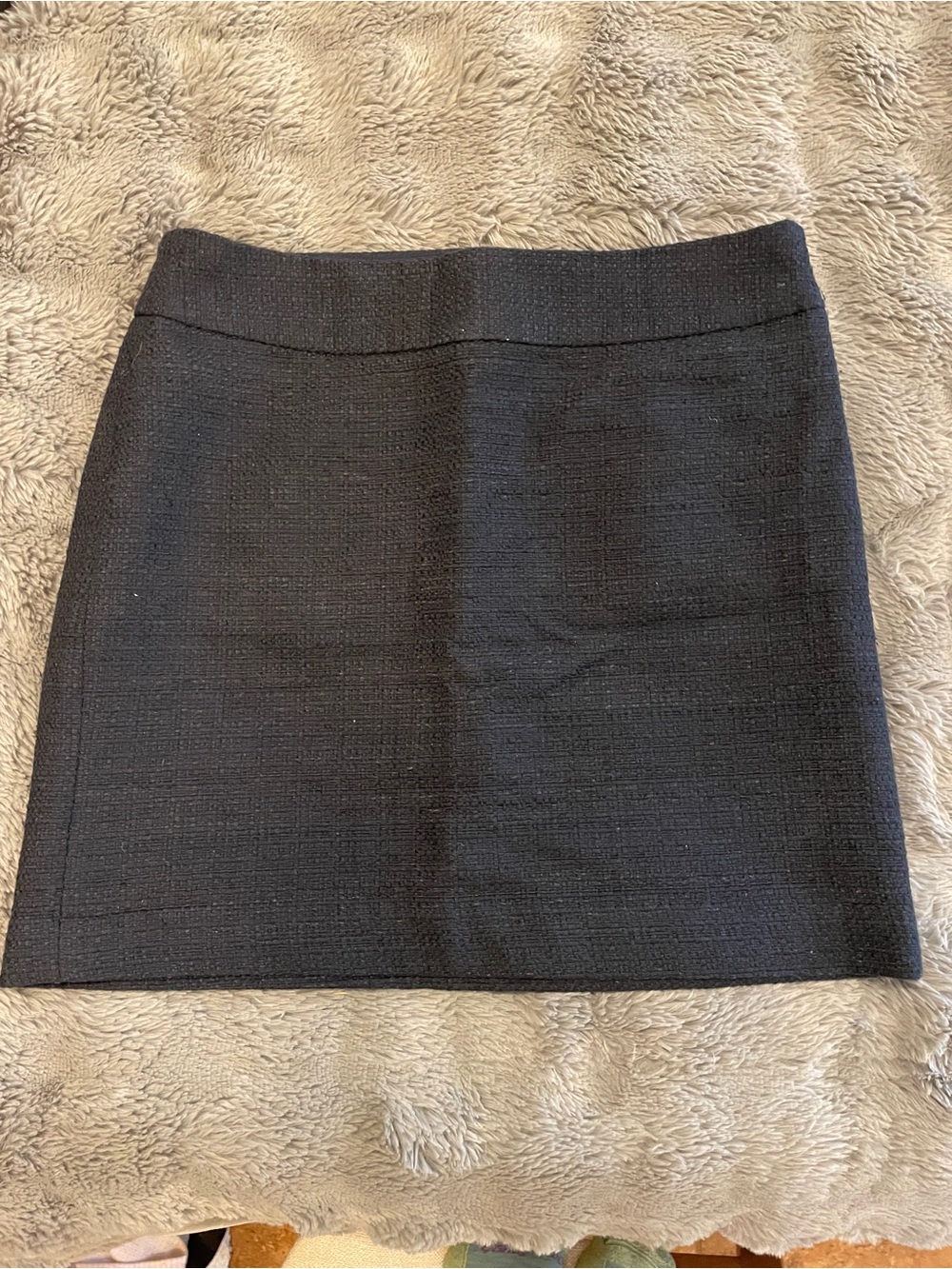Classic Tweed Deep Navy Women's Straight Mini Skirt